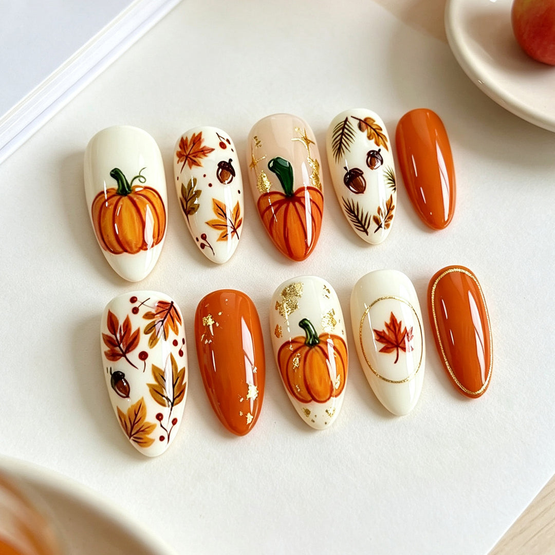 Halloween-Themed Press-On Nail Art