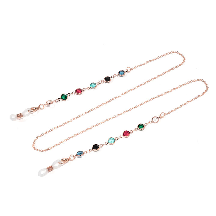 Artistic Crystal-Enhanced Eyewear Chain kalsten