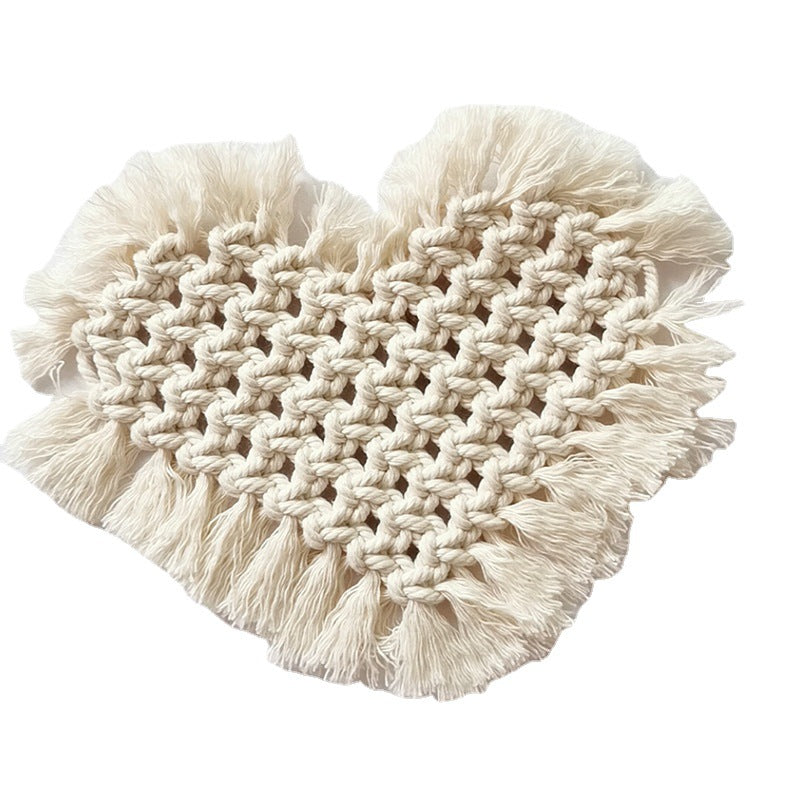 Decorative Macramé Heart-Shaped Trivet Kalsten