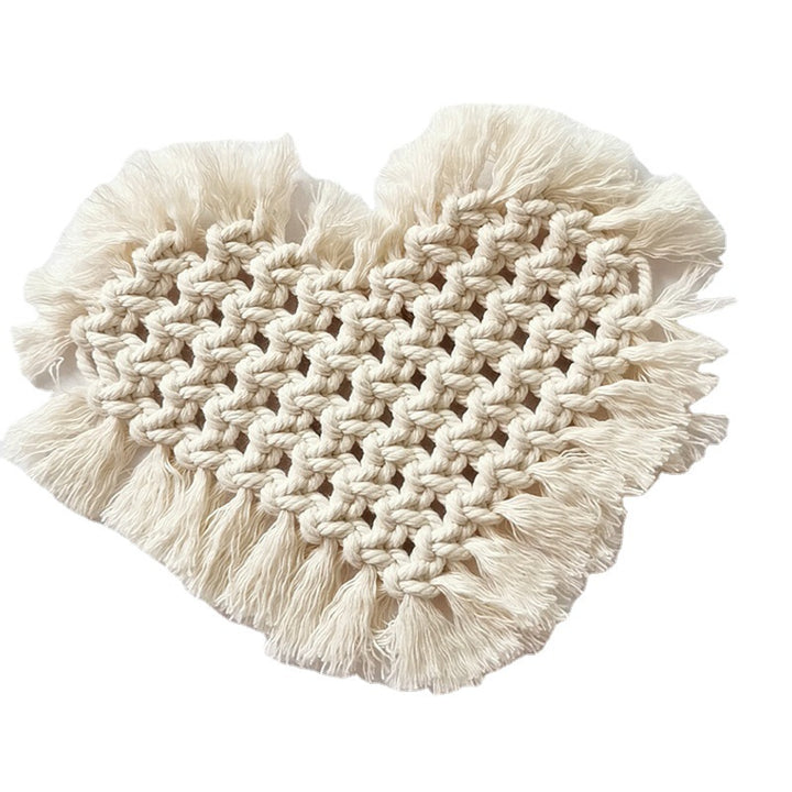 Decorative Macramé Heart-Shaped Trivet Kalsten
