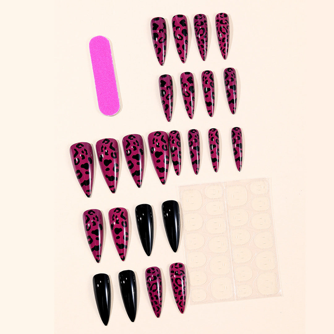 Fierce Leopard Print Stiletto Nail Extensions Kalsten