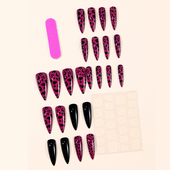 Fierce Leopard Print Stiletto Nail Extensions Kalsten