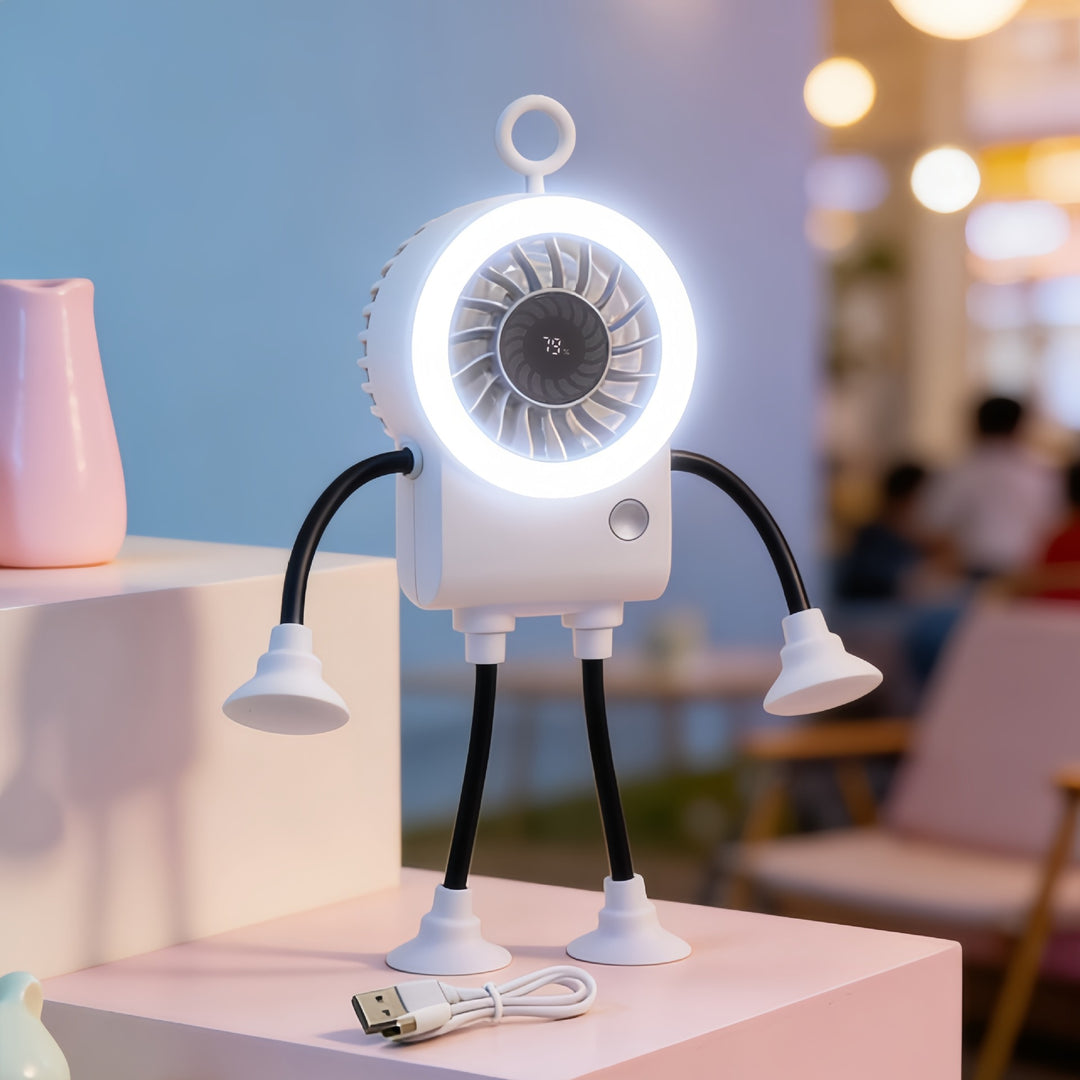 Ladies Creative Table Fan with LED Lighting and Flexible Mounting Kalsten