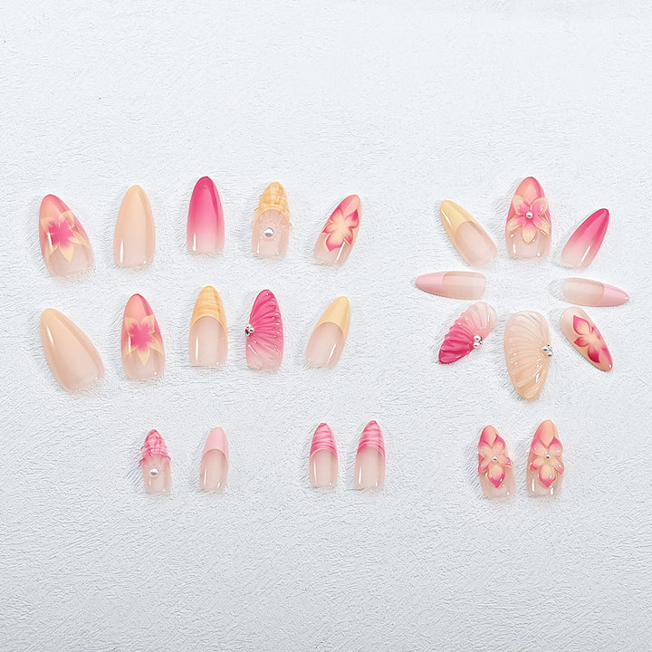 Floral Design Press-On Nail Set