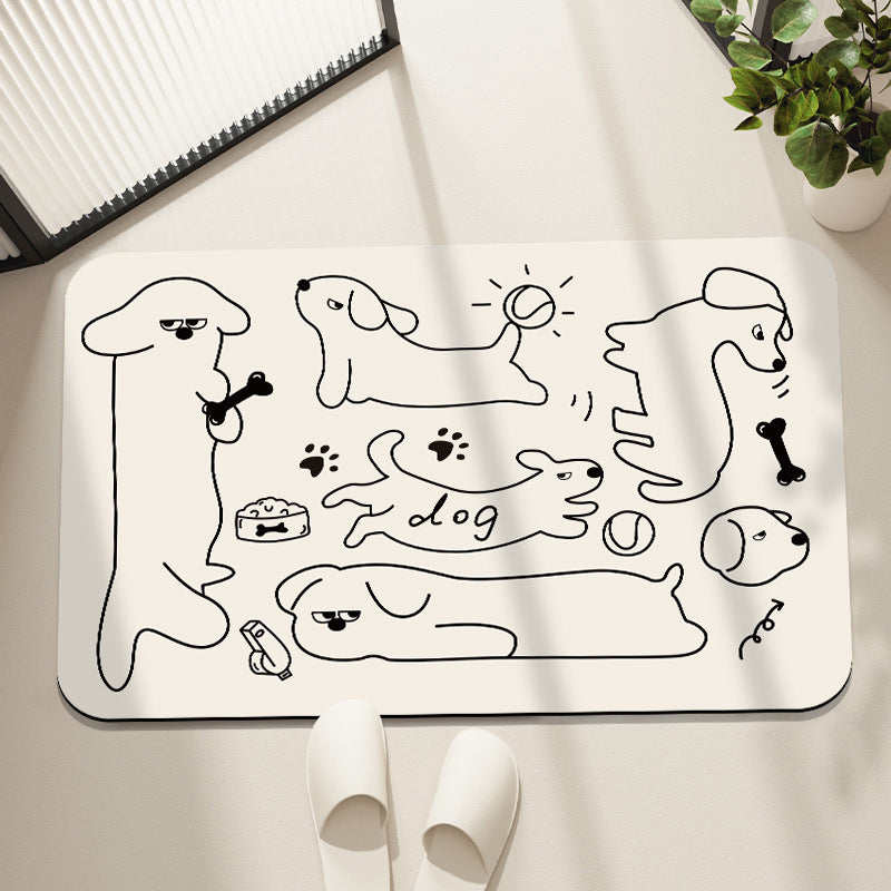 Decorative Bunny-Themed Area Mat