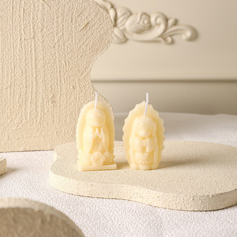 Hand-Poured Mini Sculptural Devotional Figurine Soy Candle Set