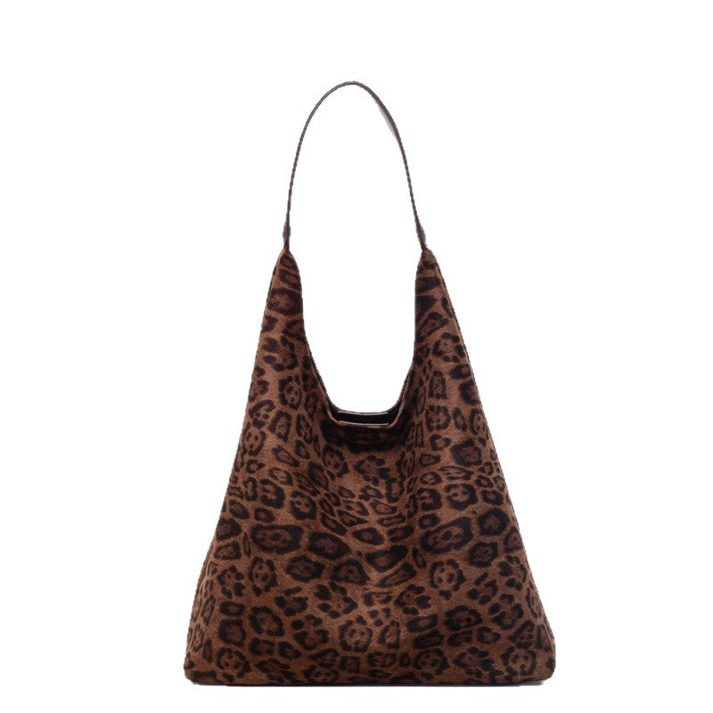 Suede Leopard Print Hobo Bag Kalsten
