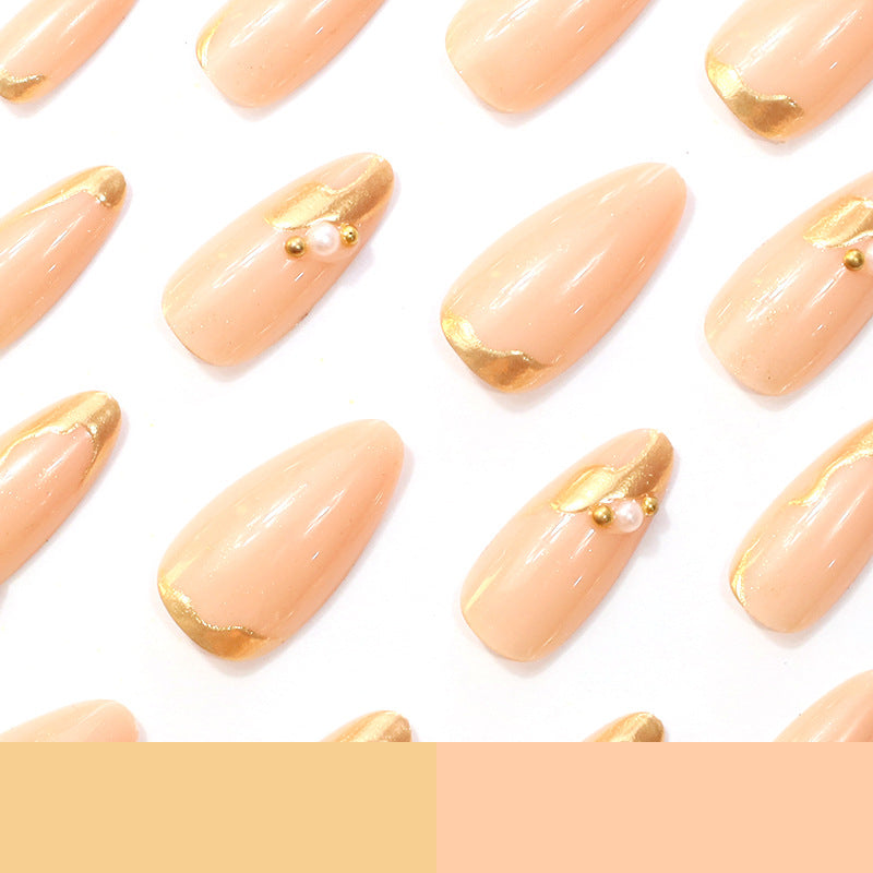 Decorative Gold-Accented Acrylic Nail Art Kalsten