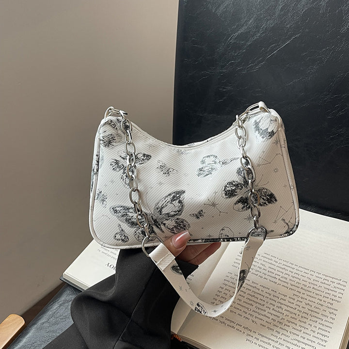 Butterfly Print Designer Hobo Bag