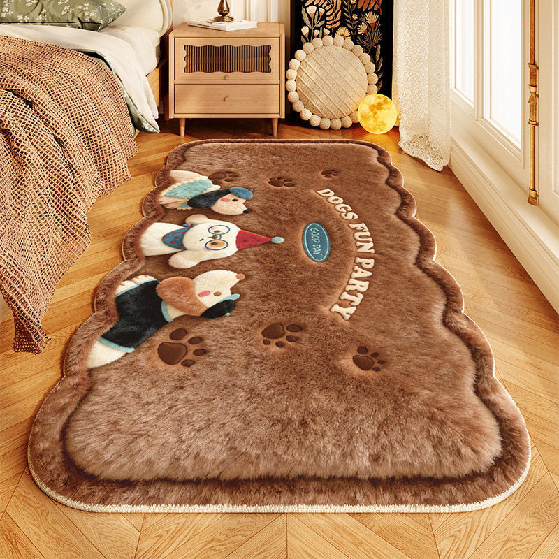Cute Dog-Themed Plush Area Mat