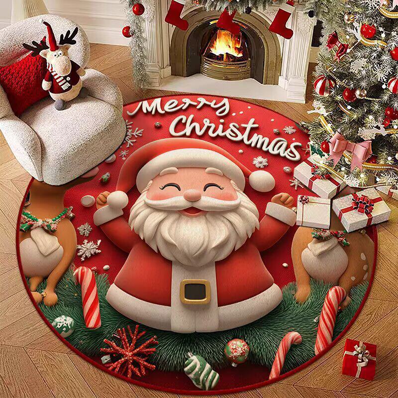 Holiday-Themed Round Area Rug Kalsten