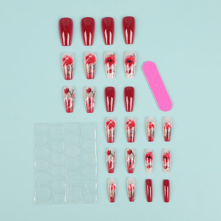 Artificial Nails Set with Floral Design Kalsten