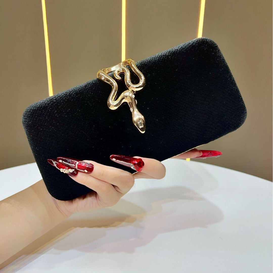 Elegant Snake-Design Evening Clutch