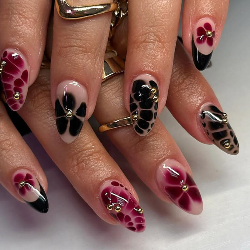 Artistic Stiletto Press-On Nail Art