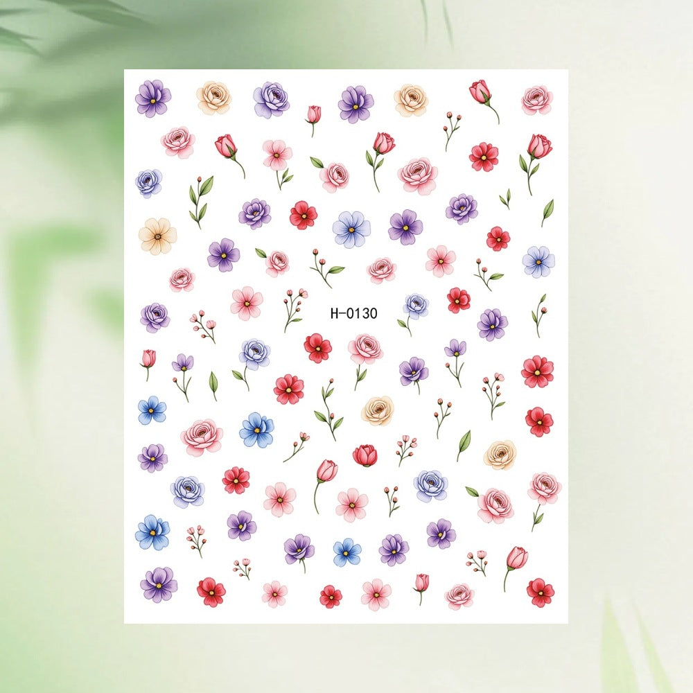Floral Nail Art Sticker Sheet