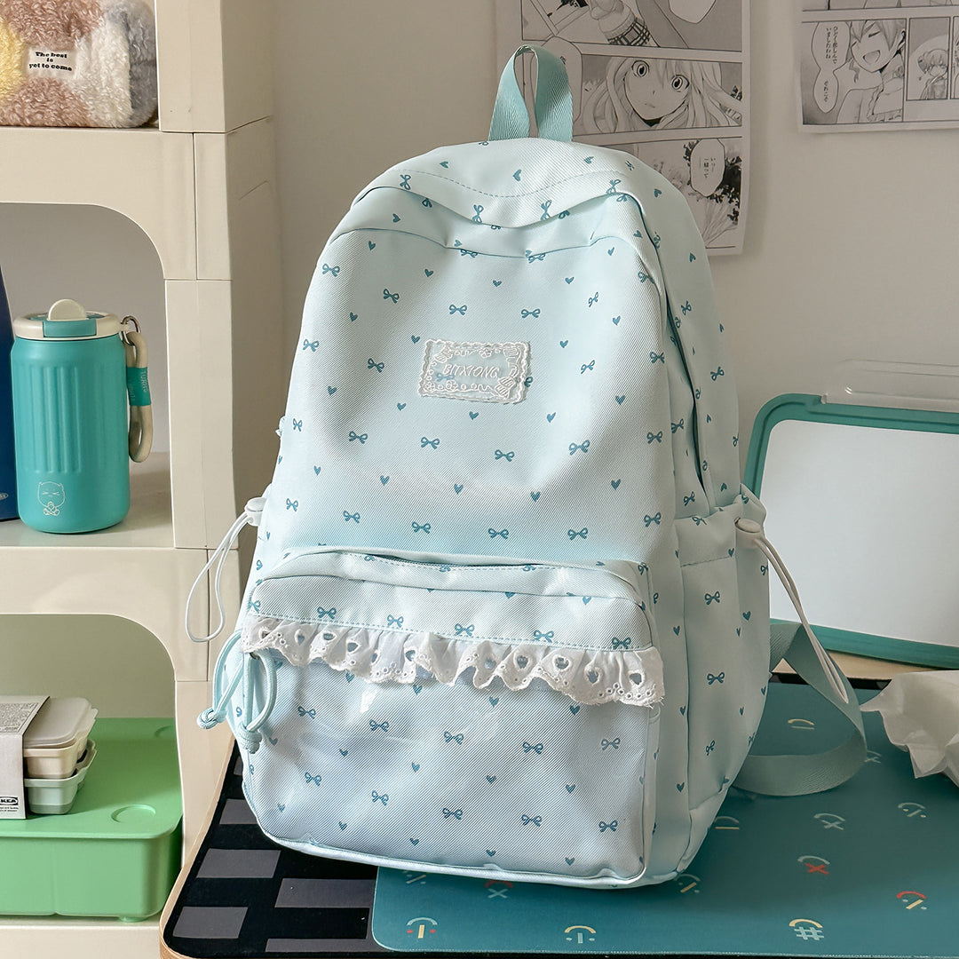Playful Bow-Embellished School Backpack Kalsten