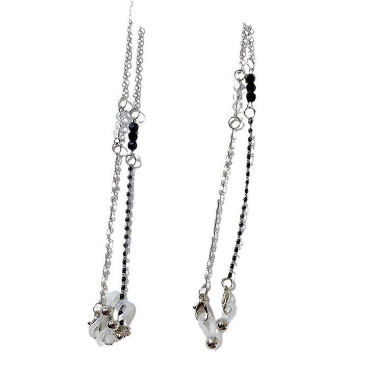 Elegant Glasses Holder Chain with Black Pearls Kalsten