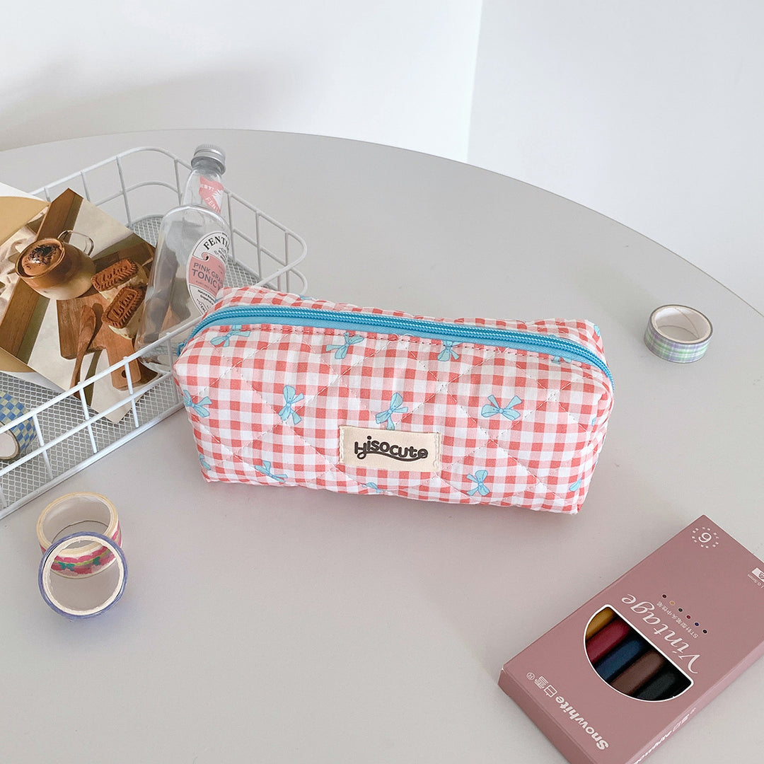 Quilted Cosmetic Pencil Case