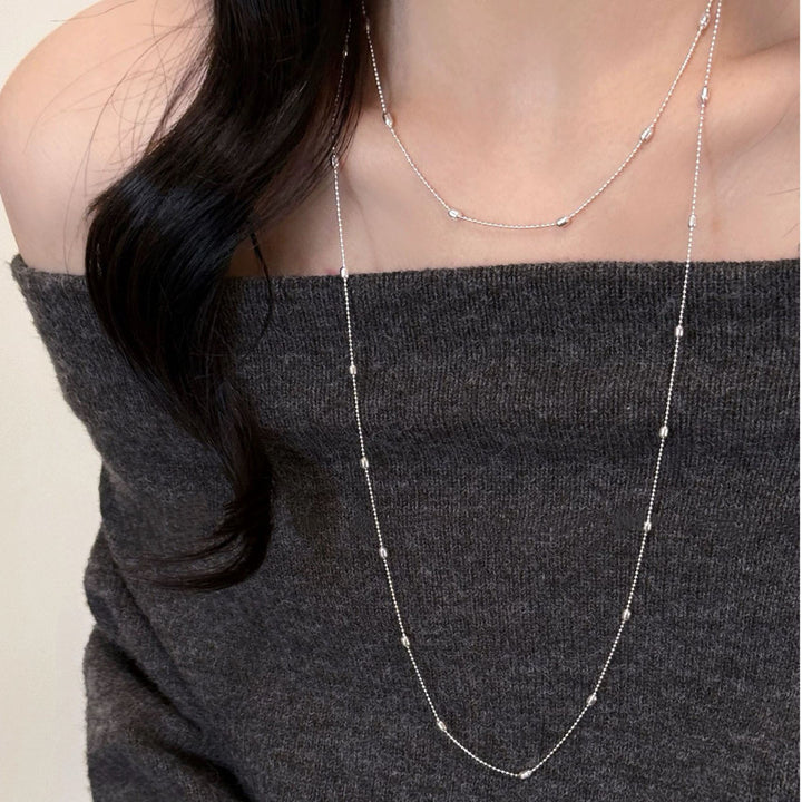Delicate Silver Layered Chain Necklace Kalsten