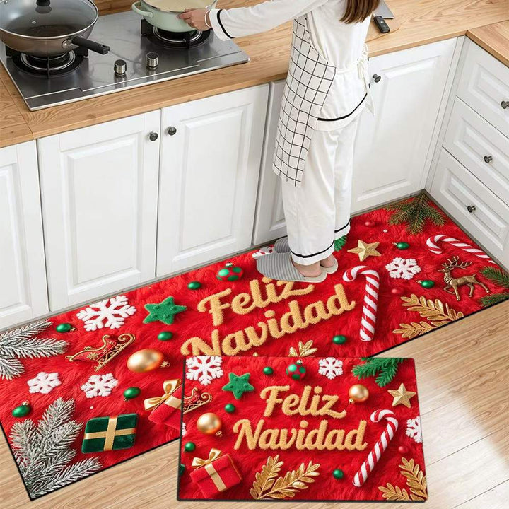 Festive Christmas Themed Kitchen Mat Kalsten