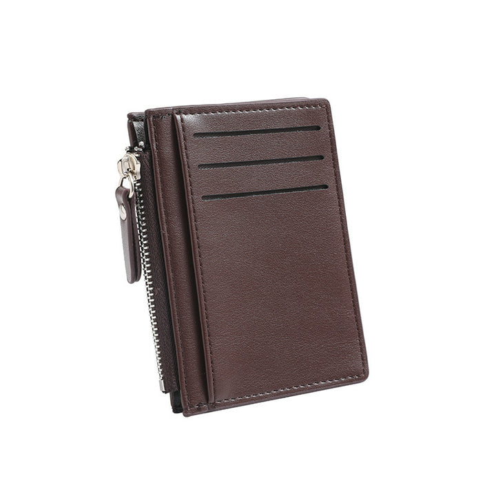 Compact Zippered Leather Cardholder Kalsten