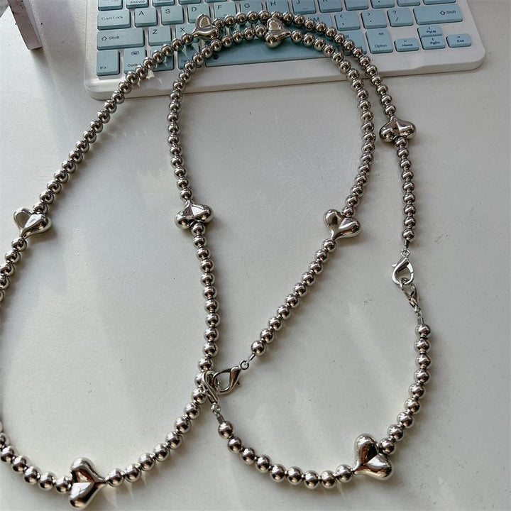 Stylish Heart-Accent Beaded Eyewear Chain Kalsten