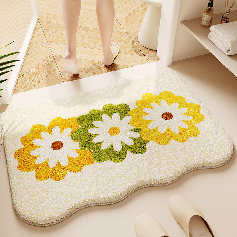 Decorative Plush Bath Mat for Bathroom