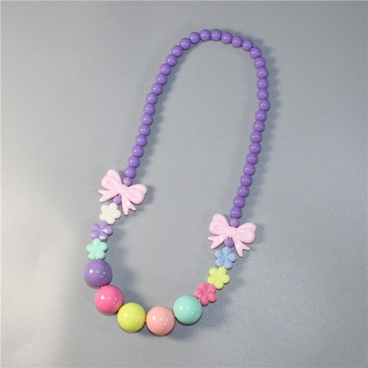 Colorful pearl necklace with floral elements Kalsten