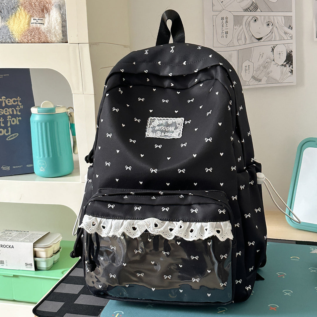 Playful Bow-Embellished School Backpack Kalsten