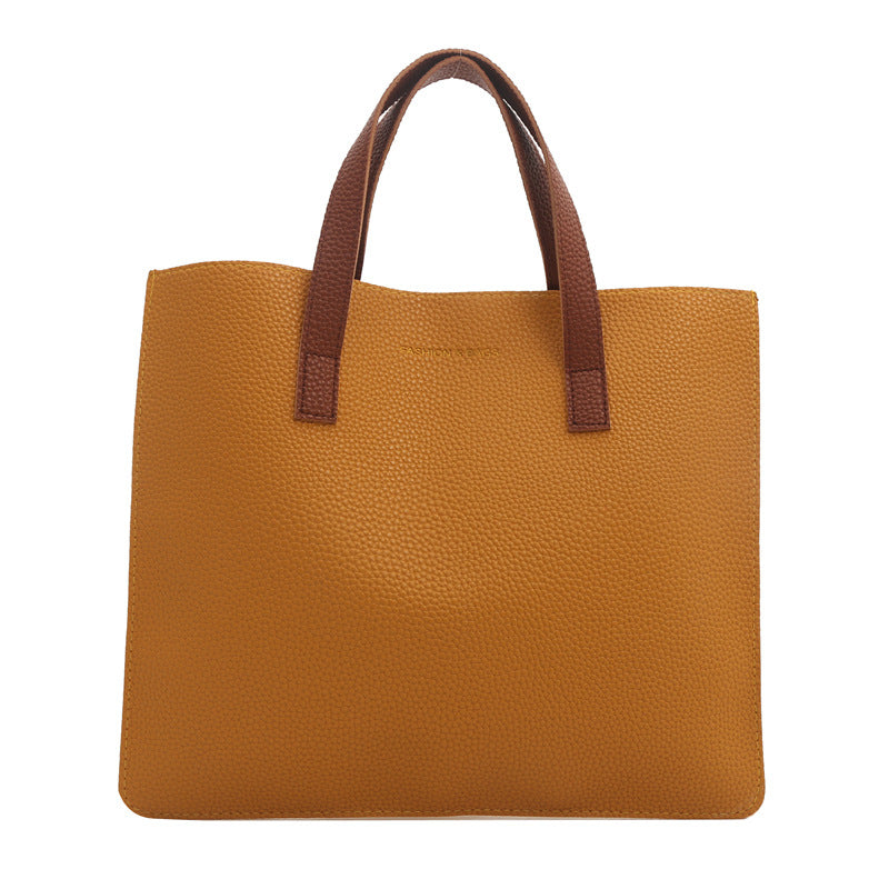 Elegant Textured Leather Tote Bag