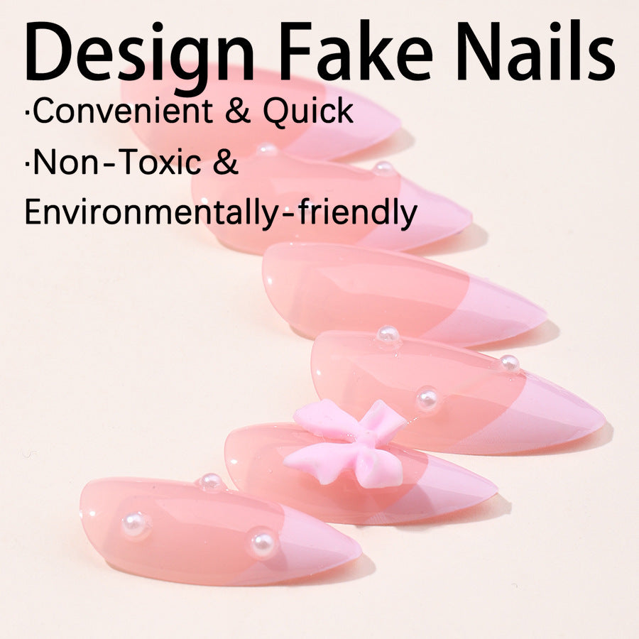 Elegant French Tip Press-On Nail Art Set