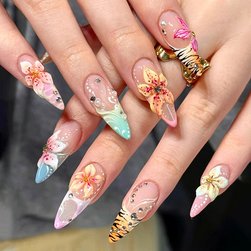 Floral-Themed Gel Press-On Nails Kalsten