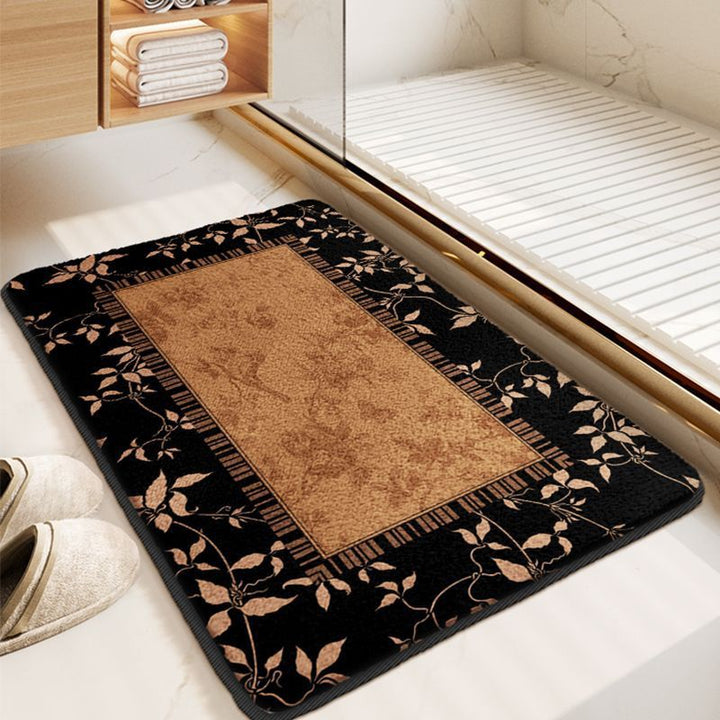 Soft Floral Pattern Bath Mat Kalsten