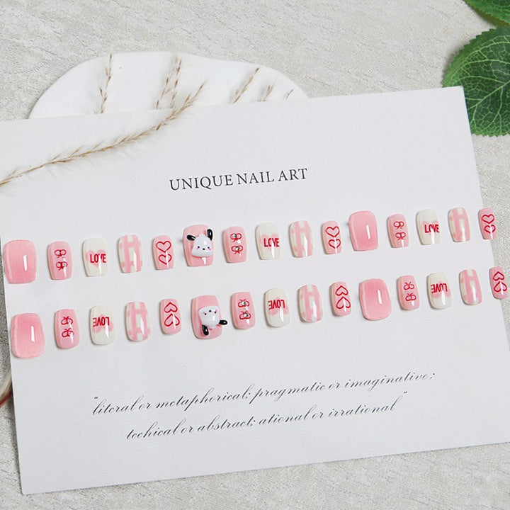 Creative nail art set with modern heart designs Kalsten