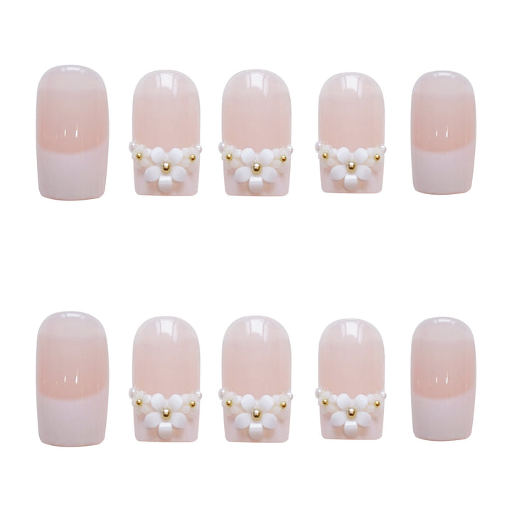 Floral Embellished Press-On Nails Set