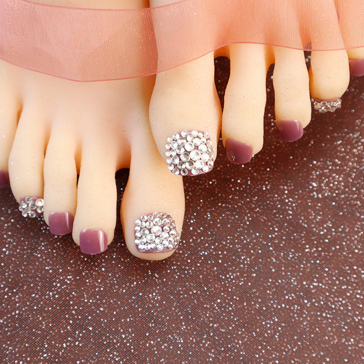 Glamorous Rhinestone Press-On Toenail Set Kalsten