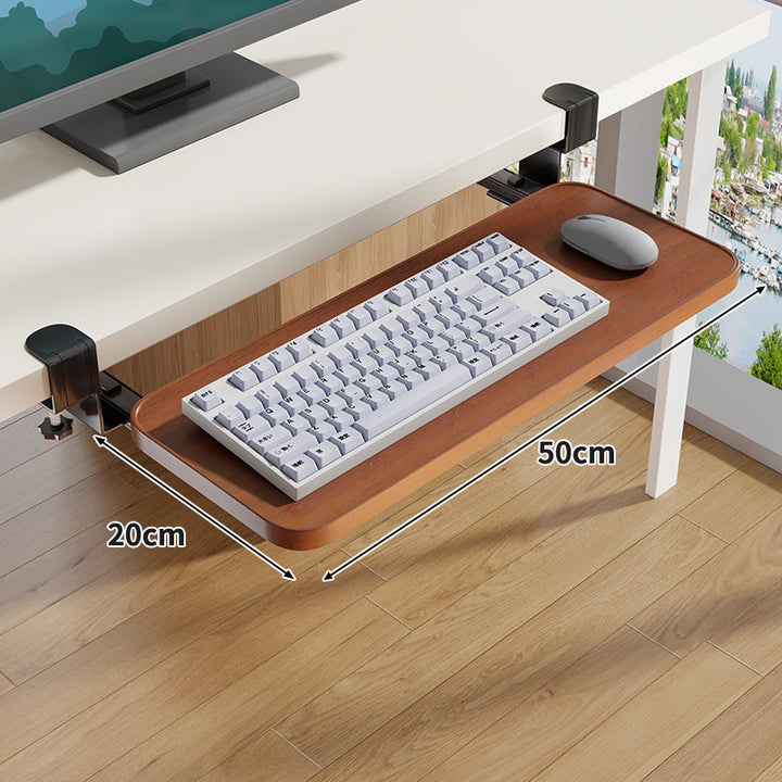 Under-Desk Sliding Ergonomic Keyboard and Mouse Tray with Clamp Mount