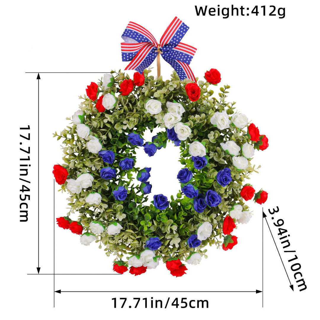 Unisex nan patriotic pom pom front door wreath with star embellishments Kalsten