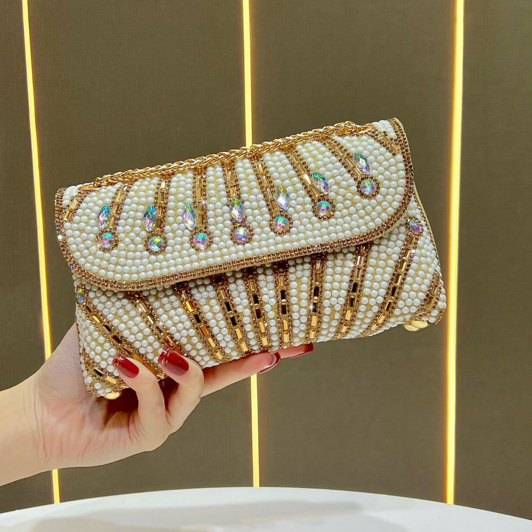 Pearl and Crystal Evening Clutch