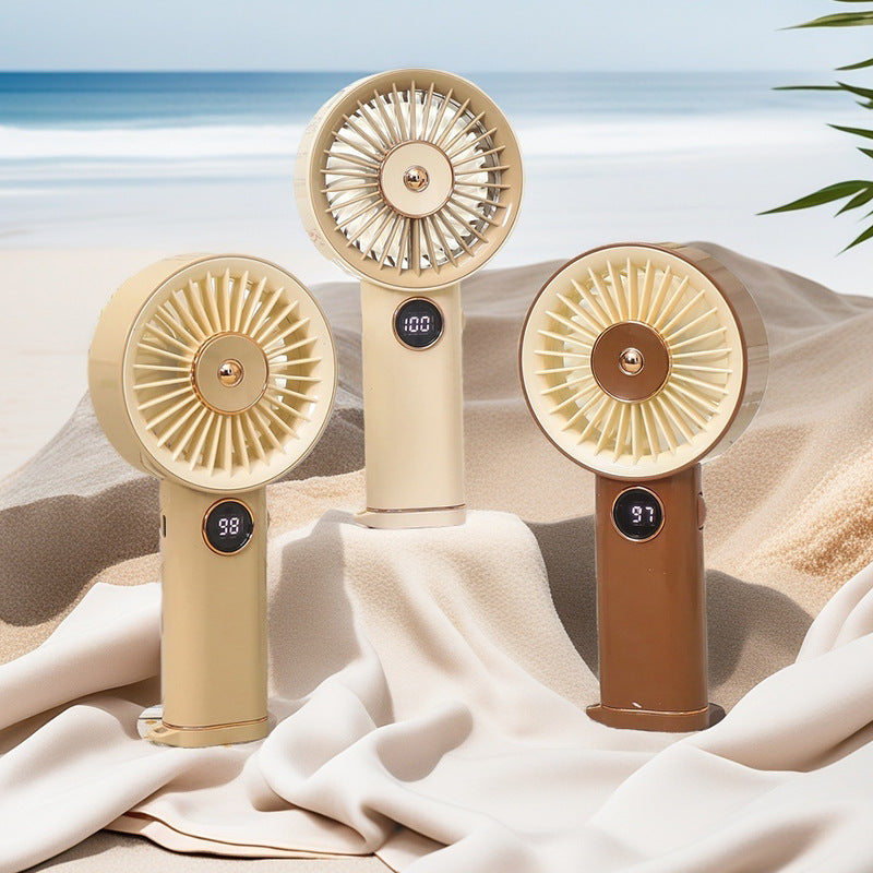 Women Portable Hand Fan with USB Charging Option and Intuitive Design Kalsten