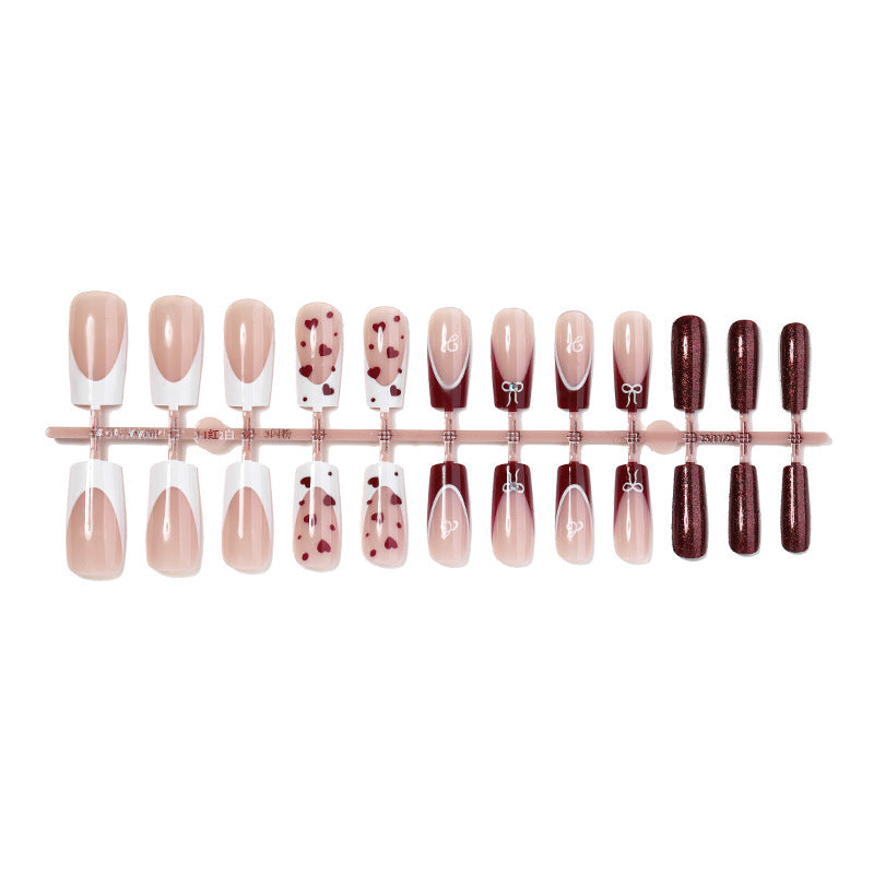 Creative Nail Art Set with Heart and Glitter Accents Kalsten