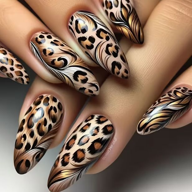 Premium Artistic Leopard Print Nail Enhancements Kalsten