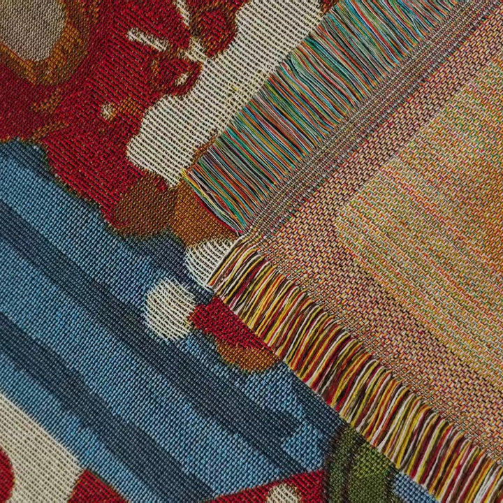 Cozy Cartoon-Themed Woven Throw Blanket