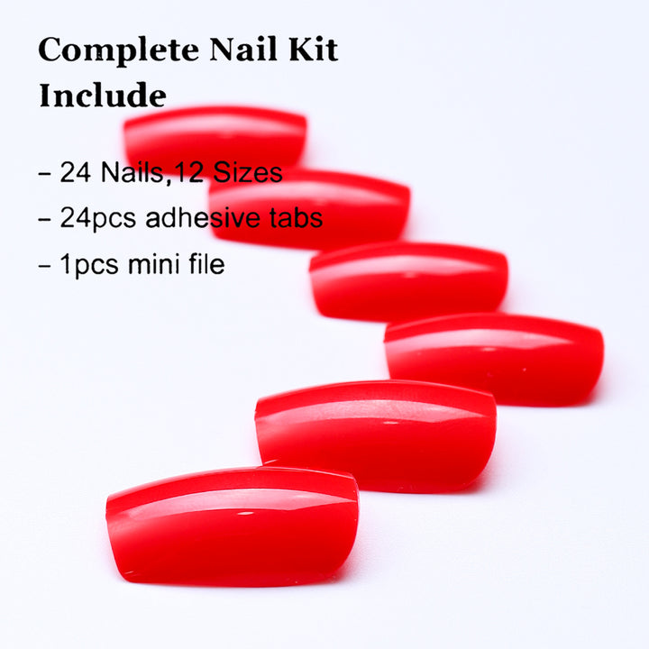 Premium Glossy Square Press-On Nails Kalsten
