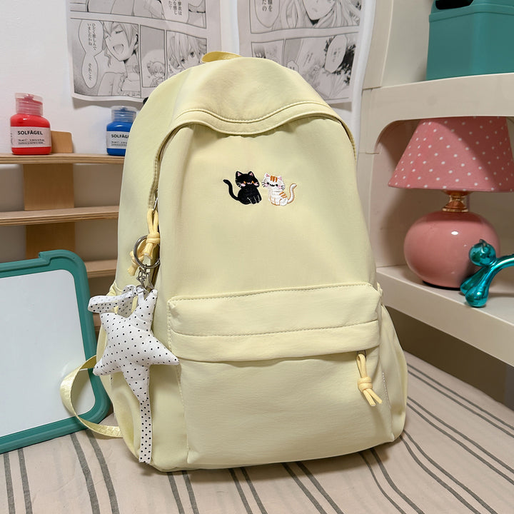 Embroidered Cat-Themed Casual Backpack Kalsten