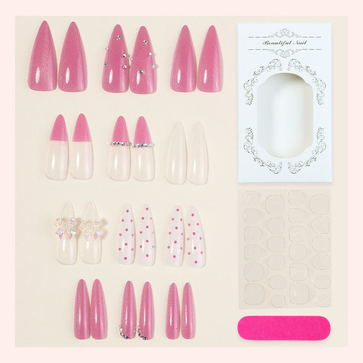 Artificial Nail Design Set with Glamorous Glitter and Pearl Decorations Kalsten