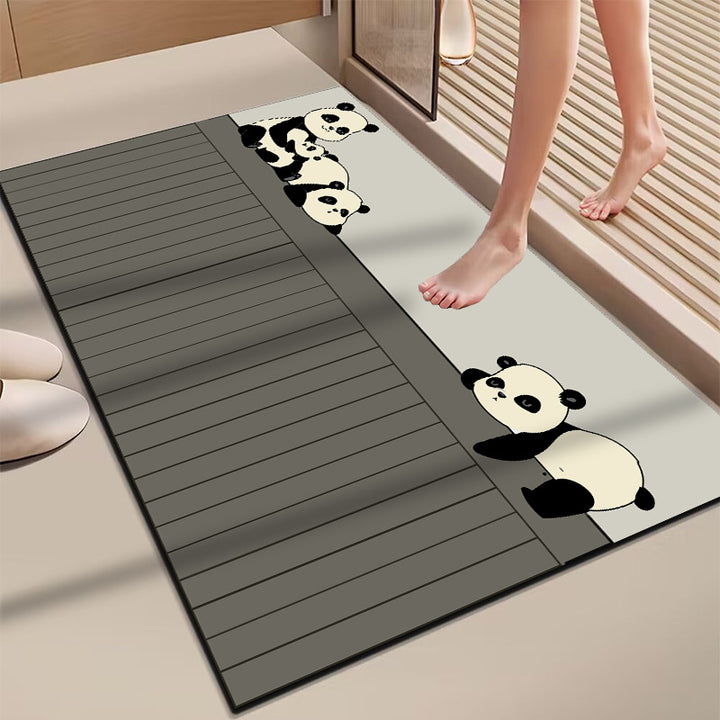 Elegant Marble-Themed Bath Mat Kalsten
