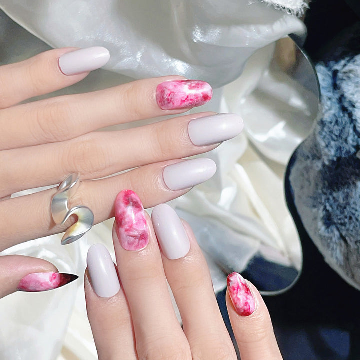 Premium Artistic Marble Effect Press-On Nails