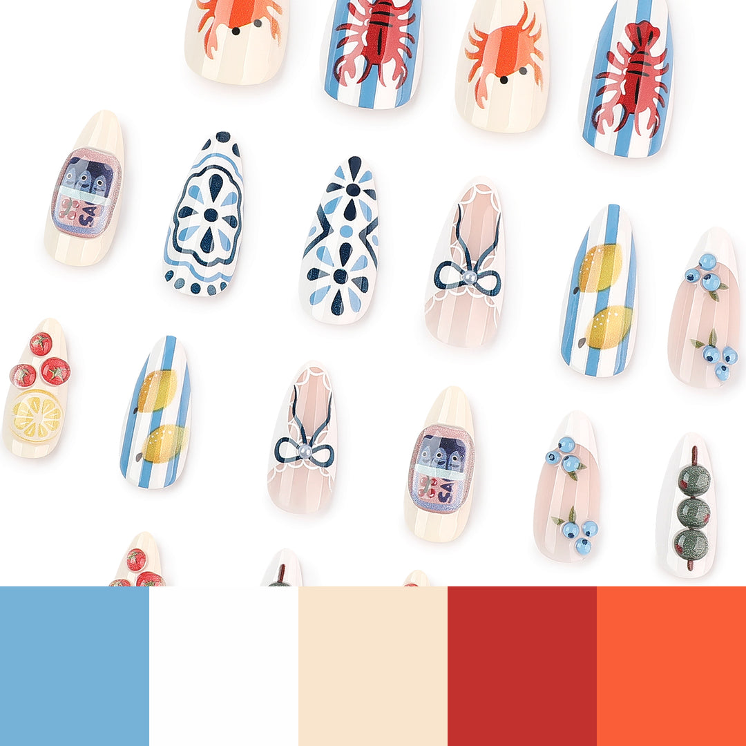 Artistic acrylic nails with unique designs Kalsten