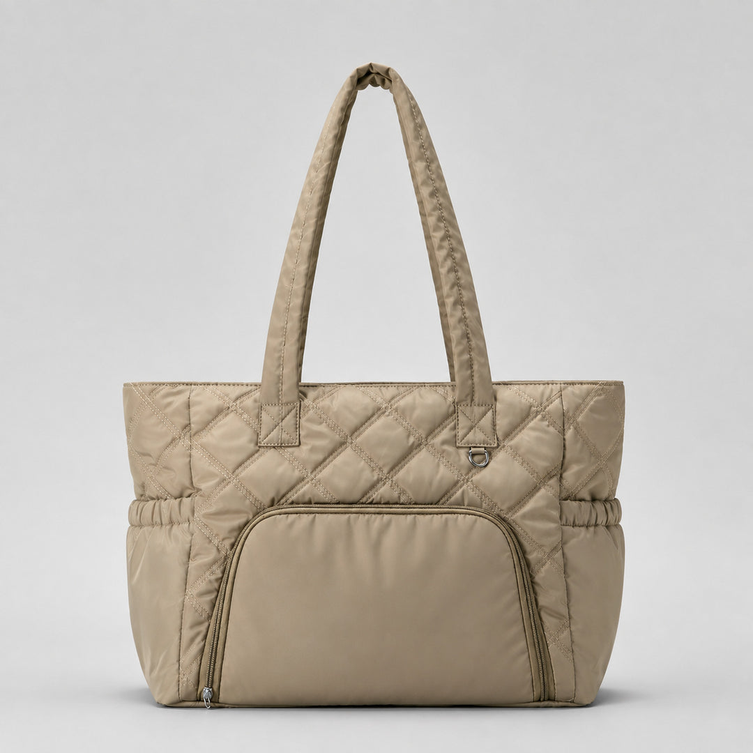 Quilted Multi-Compartment Travel Tote